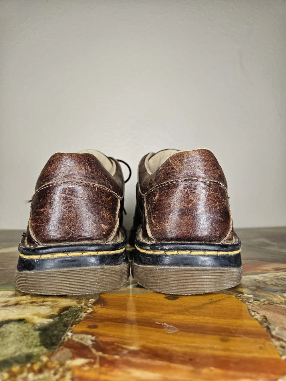 Dr Martens Mens Brown Pebbled Leather Lace Up Casual Oxford Shoes US Men Size 10